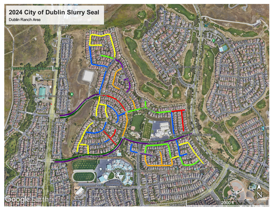 Slurry Seal 2024 Map Dublin Ranch Area
